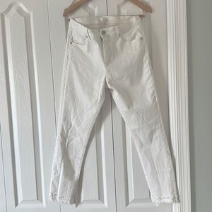 LOFT white skinny ankle jeans